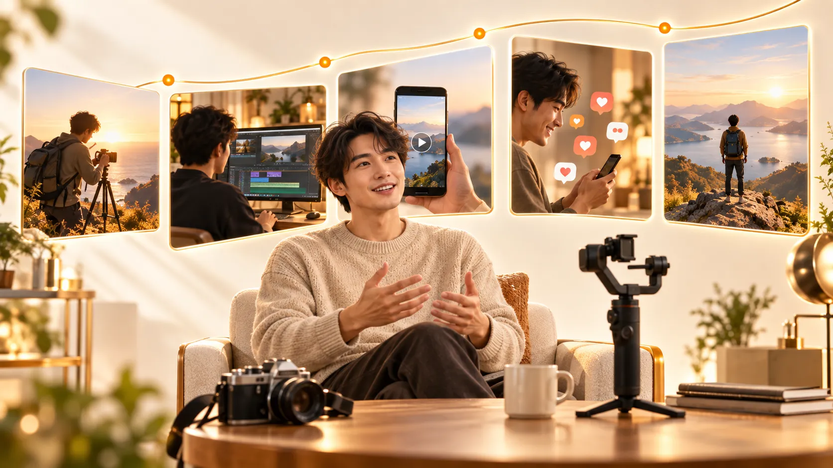 余野公开创作头像与作品场景